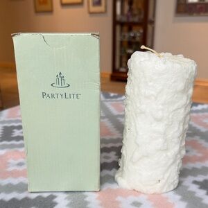 NEW PartyLite Ivory Textured Candle “Snow Pillar”